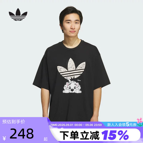 adidas阿迪达斯迪士尼斑点狗联名半袖秋男三叶草短袖T恤 KG6684