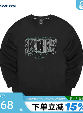 SKECHERS斯凯奇冬男女款套头衫针织休闲卫衣L324U059/0018