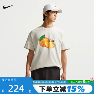NIKE耐克男子运动T恤夏季水果图案印花圆领短袖针织衫IH1352-030