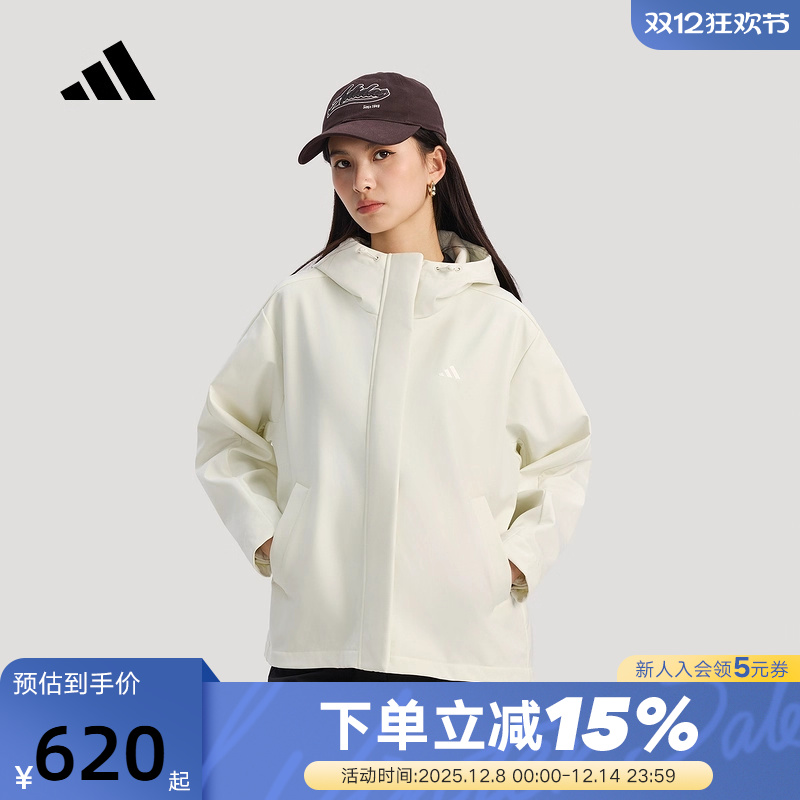 adidas阿迪达斯加绒软壳连帽外套SOFTSHELL春秋女梭织夹克 KS2783