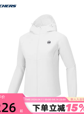Skechers斯凯奇秋新款女连帽梭织外套 P424W023/0019