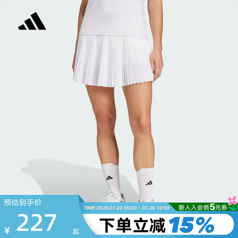 adidas阿迪达斯网球运动百褶短裙秋女中腰内置紧身裤半身裙JD6116