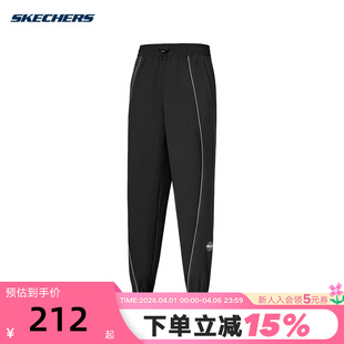 Skechers斯凯奇男防泼水防风宽松梭织运动休闲长裤 0018 P424M085