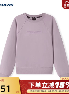 Skechers斯凯奇女子针织套头衫圆领休闲运动卫衣冬L325W048/05WA