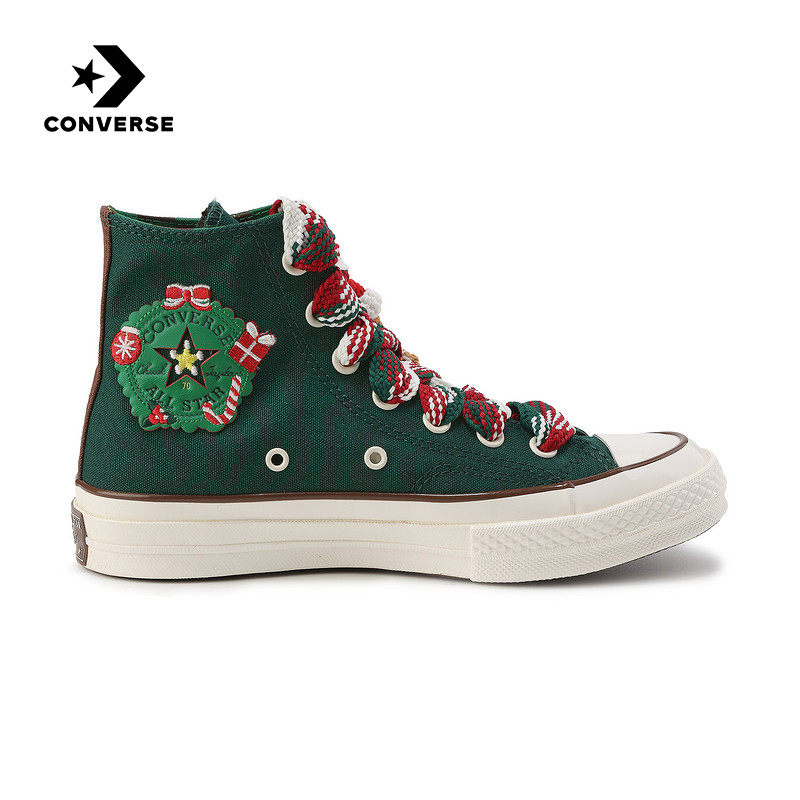 CONVERSE匡威1970s圣诞限定红绿男女鞋雪人刺绣高帮帆布