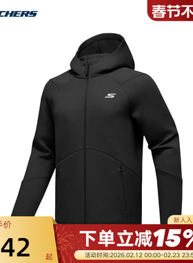 Skechers斯凯奇冬季时尚舒适夹克男子针织连帽外套 P425M063/0018