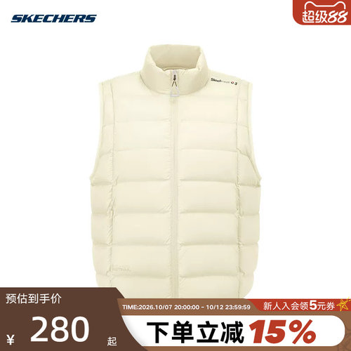 Skechers斯凯奇2026冬季女士羽绒服运动休闲保暖舒适背心P426W131