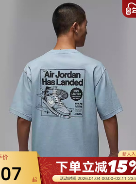 Nike耐克短袖男夏新款JORDAN鞋子印花宽松休闲运动T恤HQ8973-427