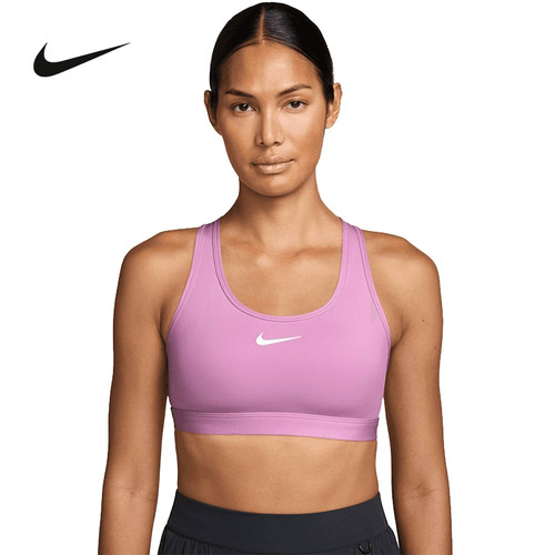 Nike耐克SWOOSH运动内衣女中强度支撑速干衬垫BRA胸衣DX6822-503