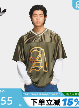 adidas阿迪达斯三叶草假两件棒球衣T恤2026夏男长袖上衣 KS5329