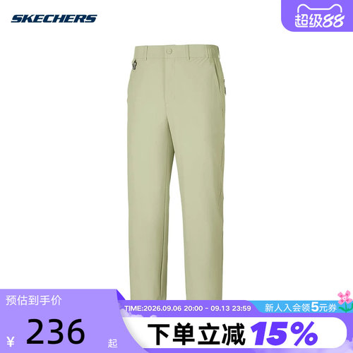 Skechers斯凯奇26夏男士运动裤宽松直筒裤百搭休闲长裤 P226M125
