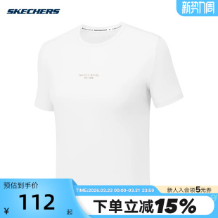 0019 P225W184 Skechers斯凯奇女士凉感透气运动短袖 圆领针织T恤衫
