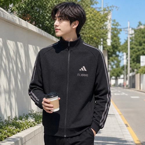adidas阿迪达斯上衣男秋休闲Tiro足球针织华夫格夹克外套 KX2855