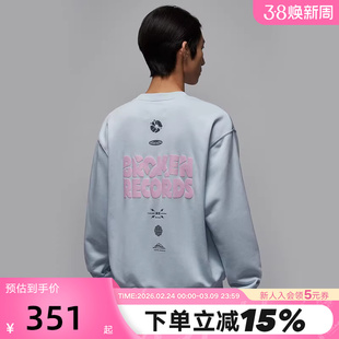 NIKE耐克男卫衣26春新款Jordan飞人印花宽松圆领套头衫IQ2981-472