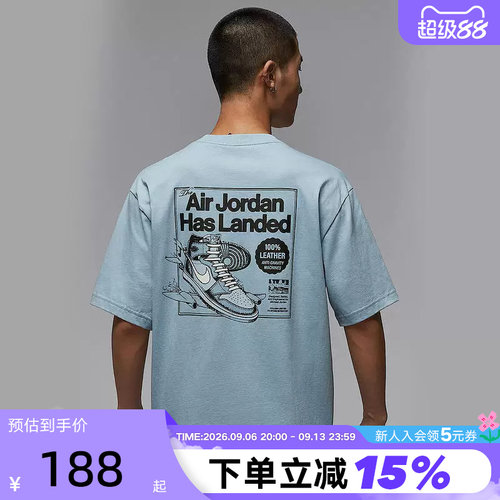 Nike耐克短袖男夏新款JORDAN鞋子印花宽松休闲运动T恤HQ8973-427