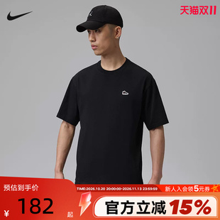 JORDAN耐克男短袖夏季宽松透气刺绣AJ4鞋标贴片棉质T恤IF3108-010