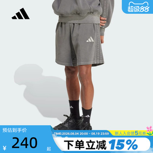 adidas阿迪达斯牛仔风格五分裤2026夏男宽松中裤针织短裤 JN0607