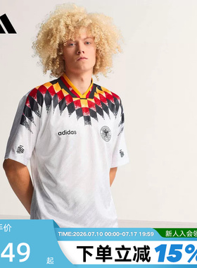 adidas阿迪达斯维尔茨同款德国队1994复古足球休闲短袖球衣JN3705