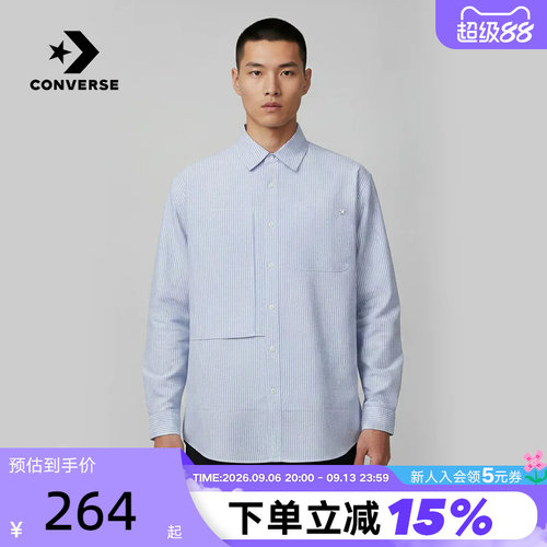 Converse匡威2026秋男女条纹长袖衬衣运动休闲百搭外套UCK061-BH0