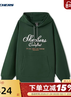 Skechers斯凯奇26春新款男女针织套头衫连帽卫衣 L126U020/00HM
