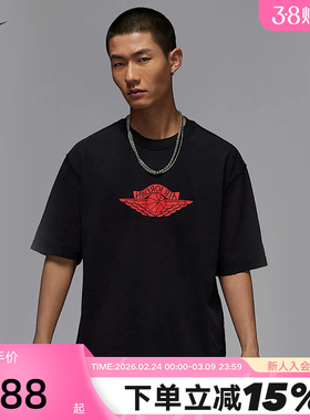 nike耐克AJ短袖男夏新款JORDAN飞翼篮球印花宽松棉T恤IB3131-010