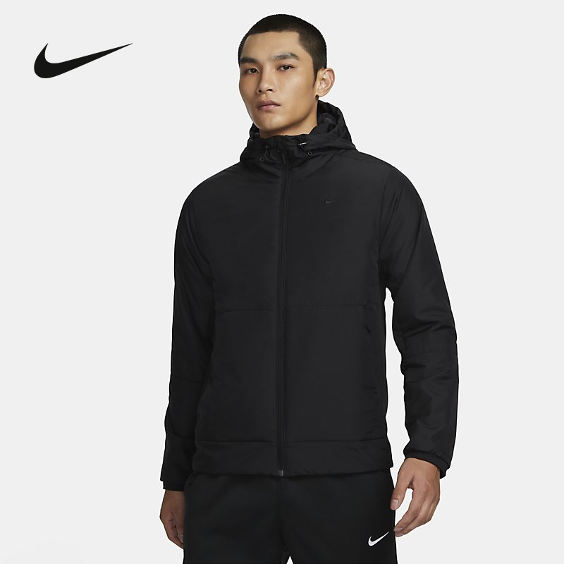 NIKE耐克棉服男冬季黑色外套连帽保暖休闲运动棉衣夹克FB7545-010