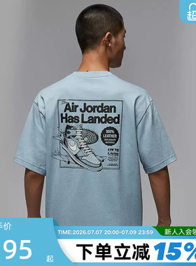 Nike耐克短袖男夏新款JORDAN鞋子印花宽松休闲运动T恤HQ8973-427