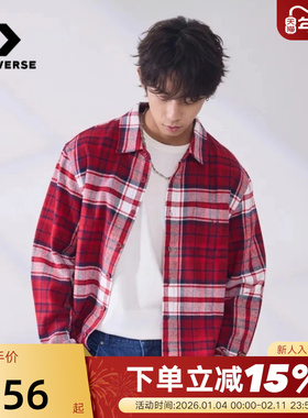 Converse匡威马年起飞系列新年绣花叠穿衬衫男女上衣 UCJ393-B35