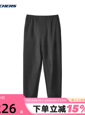 Skechers斯凯奇男士长裤宽松舒适运动裤简约时尚休闲裤 L424M030