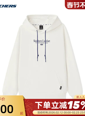 Skechers斯凯奇秋男子连帽卫衣舒适宽松针织套头衫 L325M007/0074