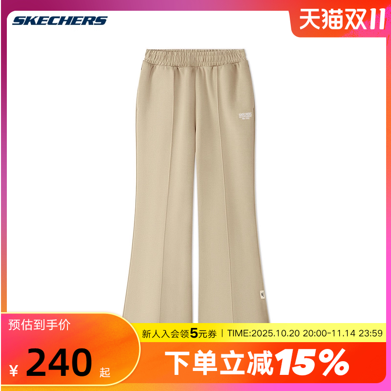 Skechers斯凯奇25秋冬女休闲长裤宽松阔腿裤运动裤L325W085/028R
