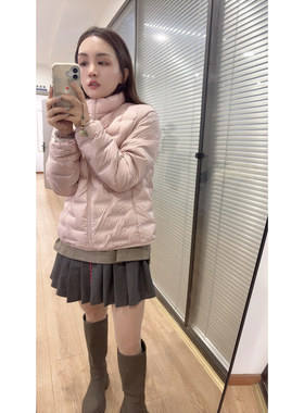 2025新款轻薄女款立领保暖外套莫兰迪色鹅绒服 27210