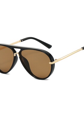 欧美复古时尚大框飞行员式蛤蟆镜女ins网红街拍防紫外线太阳眼镜