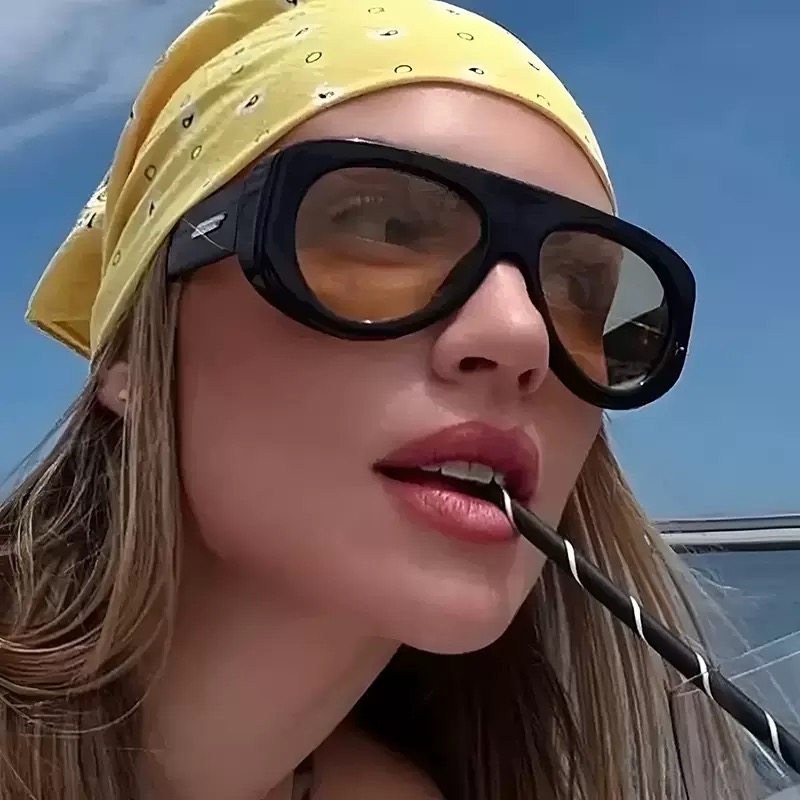 欧美复古粗框蛤蟆镜大框墨镜女潮明星同款街拍显瘦凹造型太阳眼镜