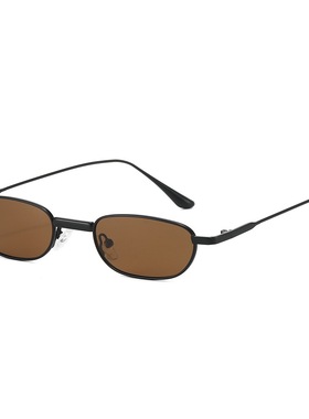 日系超轻细边框方形墨镜金属小框防紫外线开车复古遮阳太阳眼镜潮