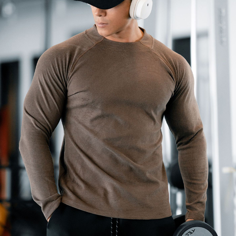 长袖男士德绒保暖训练打底衫