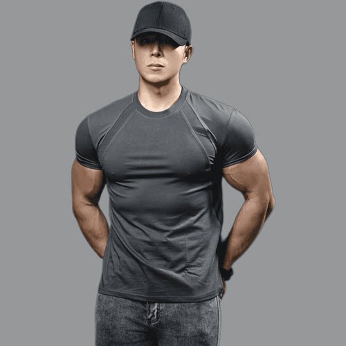 简约拼接运动t恤男短袖