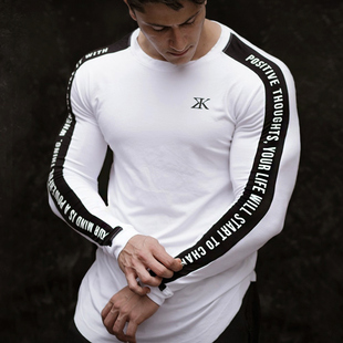速干健身长袖肌肉男士训练透气打底衫弹力紧身衣运动跑步锻炼T恤