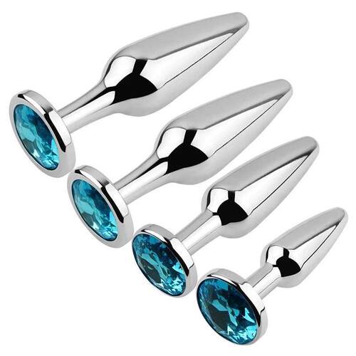 Metal Anal Beads Butt Plug Set Small Large Wearable Ass Anal