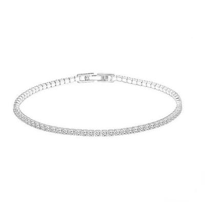 Pure 925 Silver Jewelry 18CM Tennis Bracelet 2mm Zirconia An