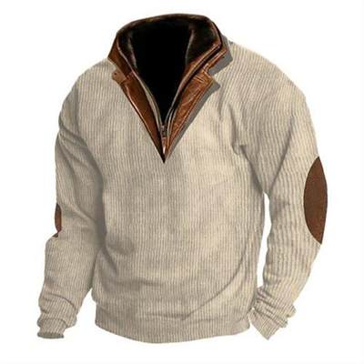 Standing collar mens sweater autumn and winter loos