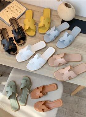 beach Slippers women fashion wear flat sandals lady 沙滩拖鞋