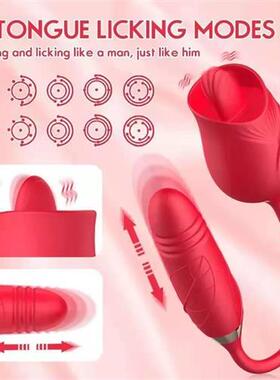 Three in one vibrating tongue lick retractable jump egg for