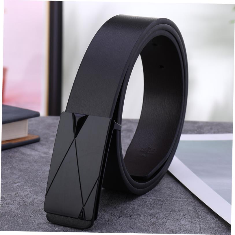 Mens Waist Belt Men Belts Leather Man For Jeans Black Male-封面