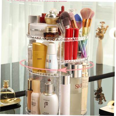 360 Degree Rotating Cosmetic Storage Box Makeup Organizer