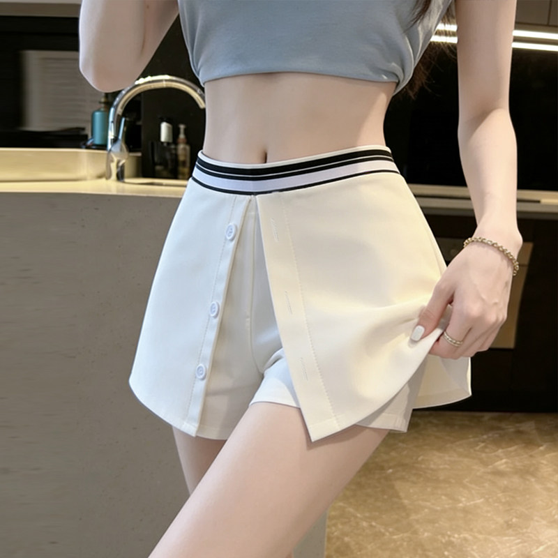 实拍少女辣妹韩女miu系女团风高知半身裙女春夏a字显瘦裙裤黑短裙