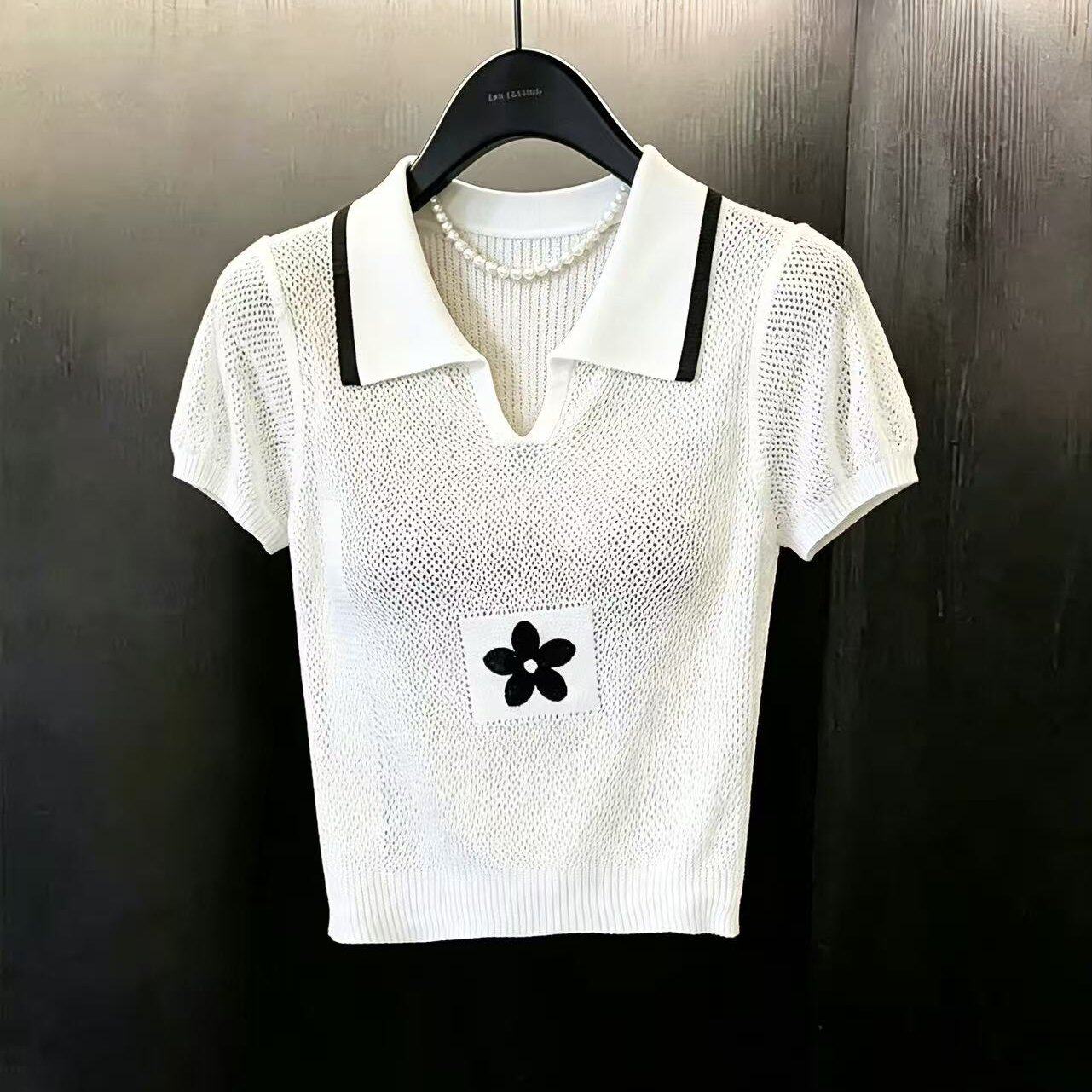 实拍高级感欧货爆款短袖t恤女装夏季新款小个子小衫短款上衣chic