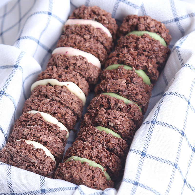 巧克力夹心饼干奶轧脆吨吨黑巧抹茶燕麦脆墩墩纯可可脂休闲零食