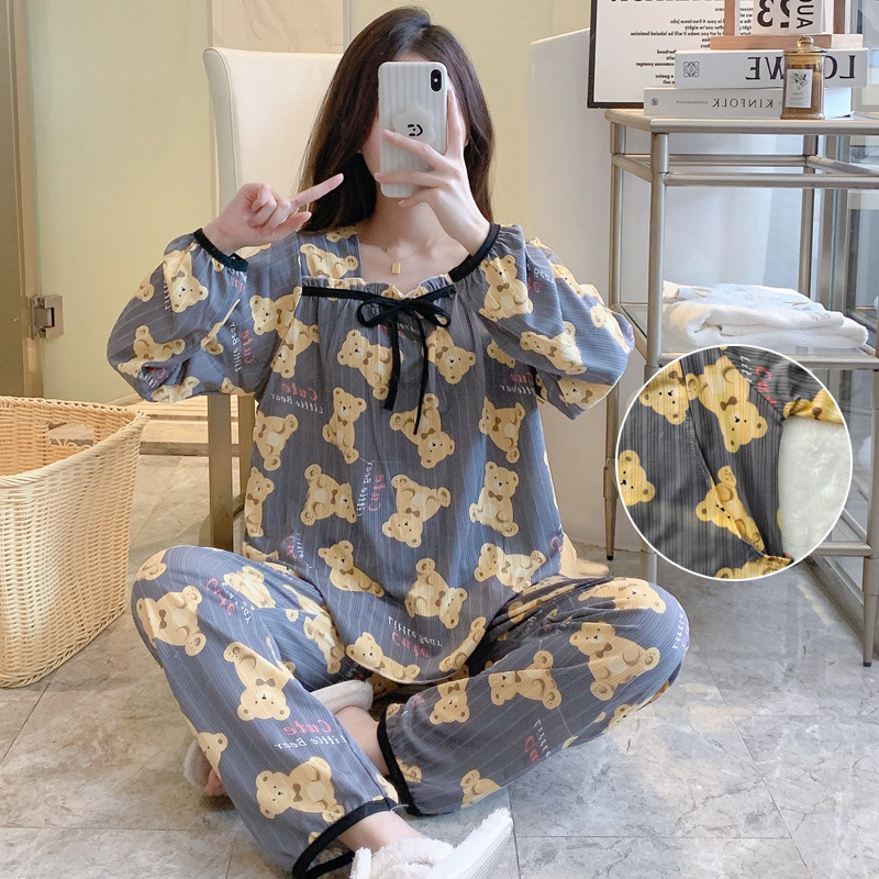 春秋季新款孕妇睡衣可爱减龄可哺乳月子服长袖居家服套装4月份5