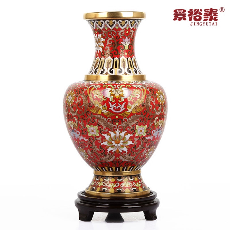 景泰蓝花瓶掐丝珐琅送领导大寿桃